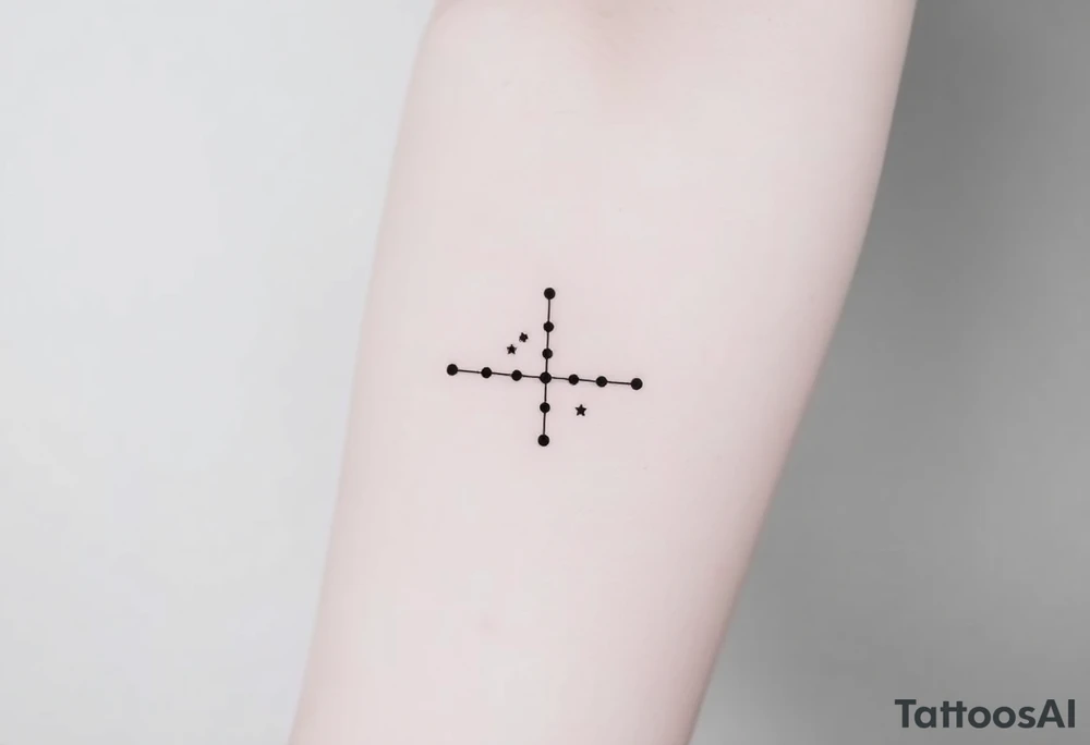 Can you design a few options for a meaningful minimal tattoo with dots, lines or stars that represents my kids? Three are living and two are deceased and I want something that represents that difference by having solid and hollow elementa tattoo idea
