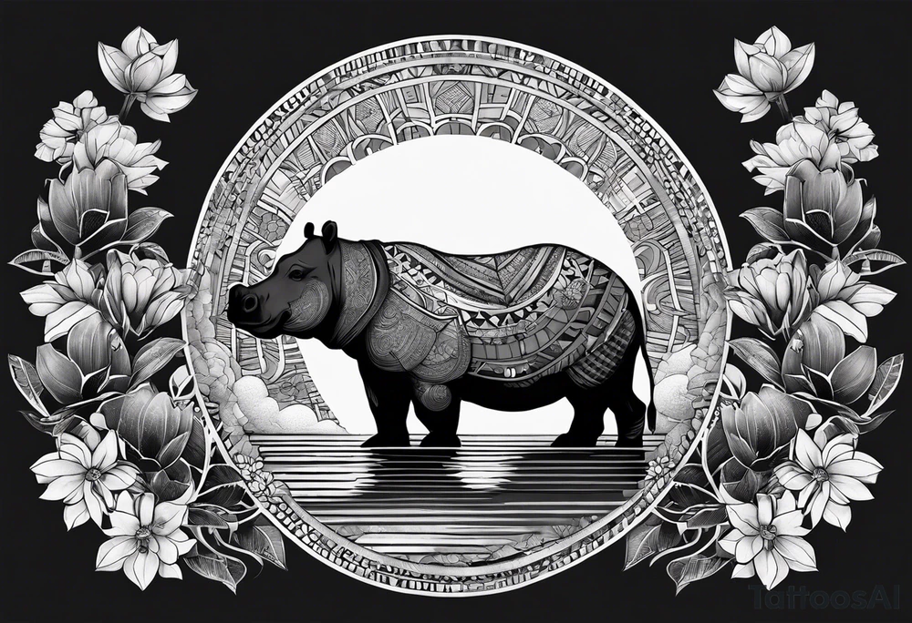 Very asymmetrical, +geometric pattern, with realistic full moon, with hippo,+tribal, +geometric, +inkart , +blackwork, +grey scale, + sketch
with wintersweet flower bud, +inkart touch, +for men, detailed , combined favourite , tattoo idea