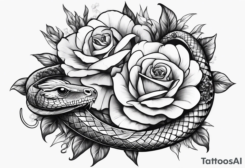 A long dagger with a snake wrapped around it. Add two flowers tattoo idea A long dagger with a snake wrapped around it. Add two flowers tattoo idea
