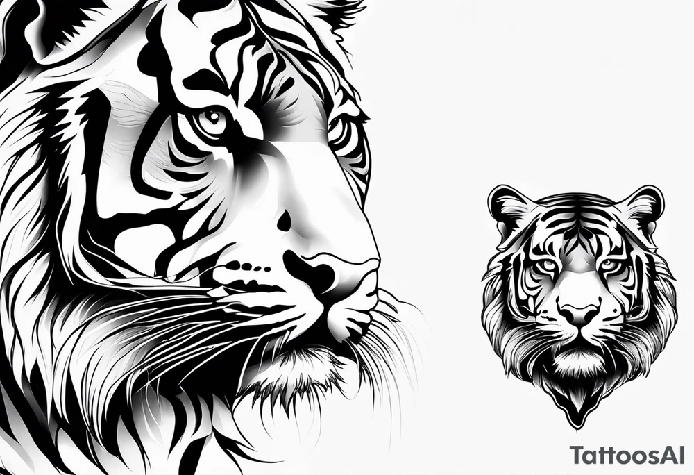 Tiger head tattoo idea