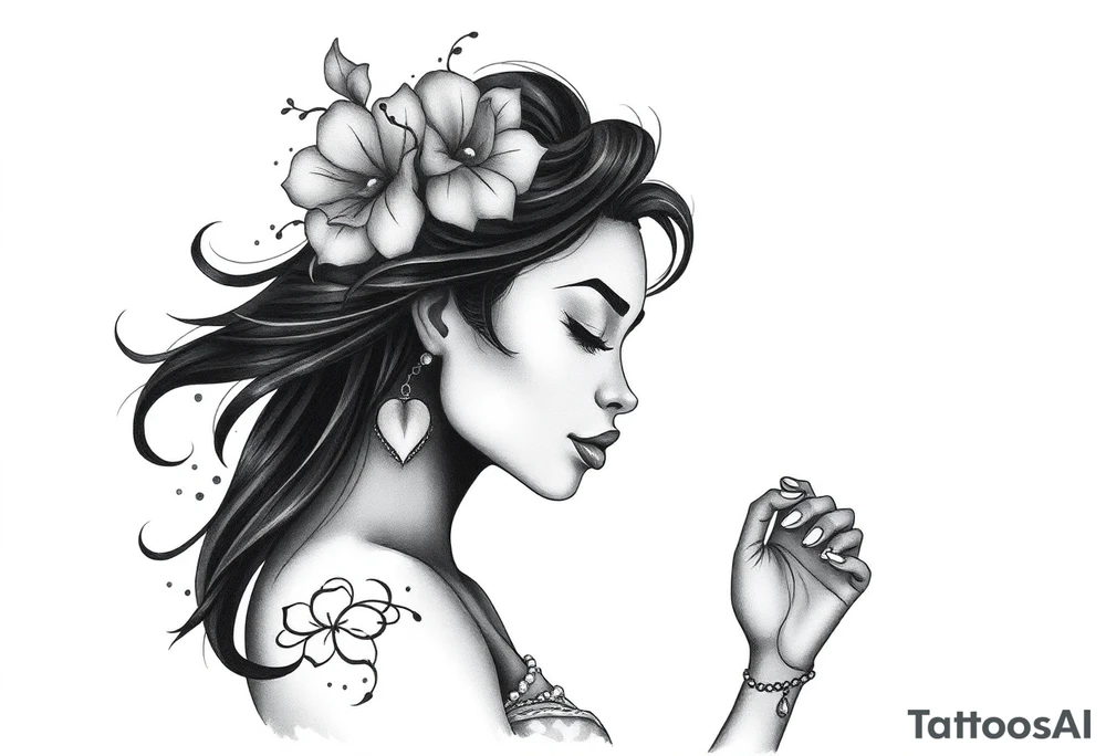 black woman being a stronger, wiser version of herself tattoo idea