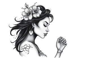 black woman being a stronger, wiser version of herself tattoo idea