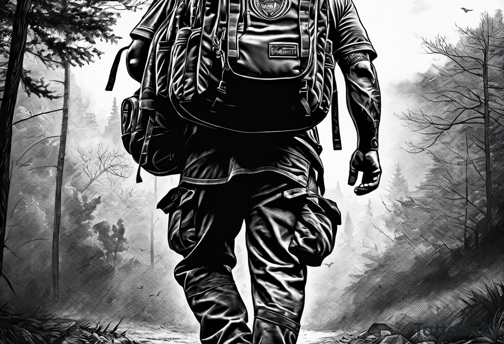 Rucking, brotherhood, shadows, fitness, GrowRuck tattoo idea