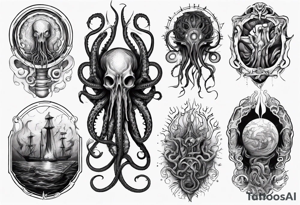 lovecraft myth tattoo for forearm tentacle +++ tattoo idea