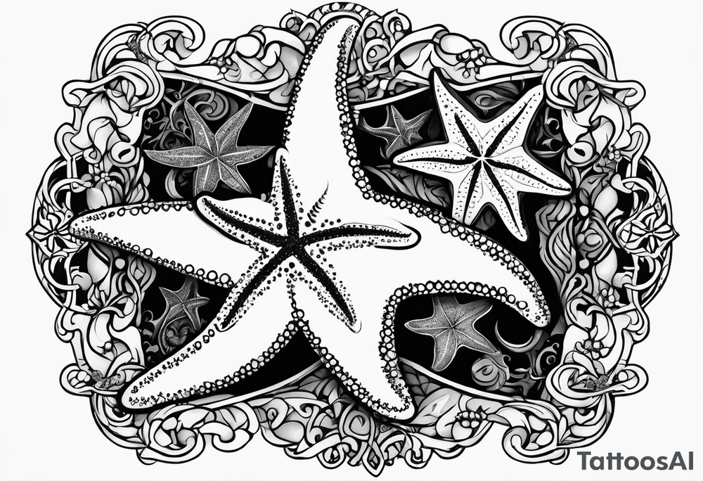 Gothic starfish tattoo idea