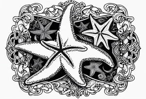 Gothic starfish tattoo idea