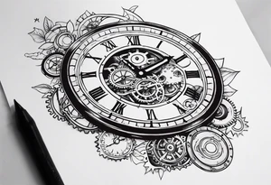 Steampunk clock tattoo idea