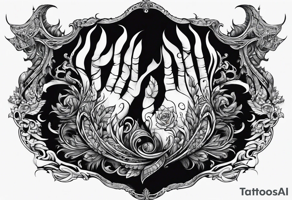Scary hand tattoo idea