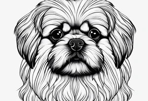 The contour of the face of a pekingese with shih tzu mixed race god. Nothing besides the face. As minimalist as possible. More minimalist! Make it a one line drawing. tattoo idea