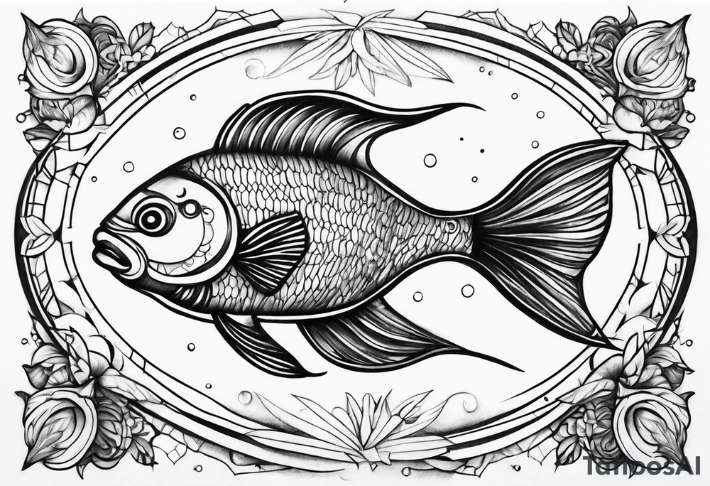 Pisces zodiac sign tattoo idea