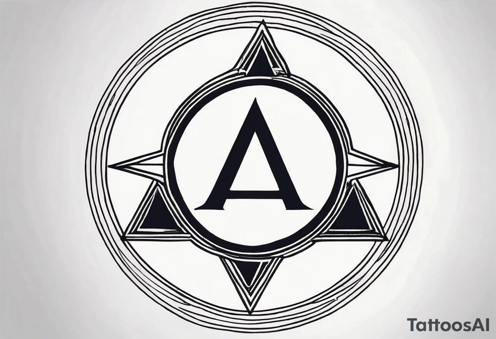 simple letter delta inside a circle tattoo idea