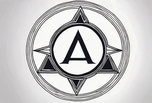 simple letter delta inside a circle tattoo idea