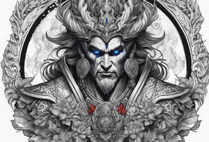 Hades with blue and red
shadowns tattoo idea