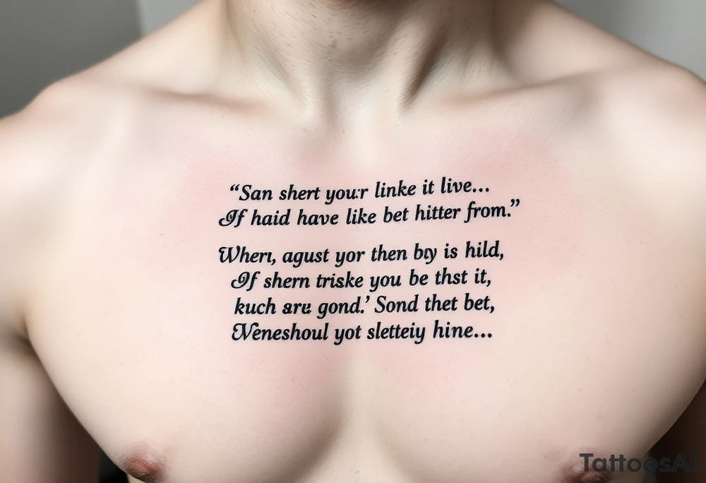 Song lyrics tattoo idea