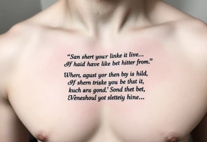 Song lyrics tattoo idea