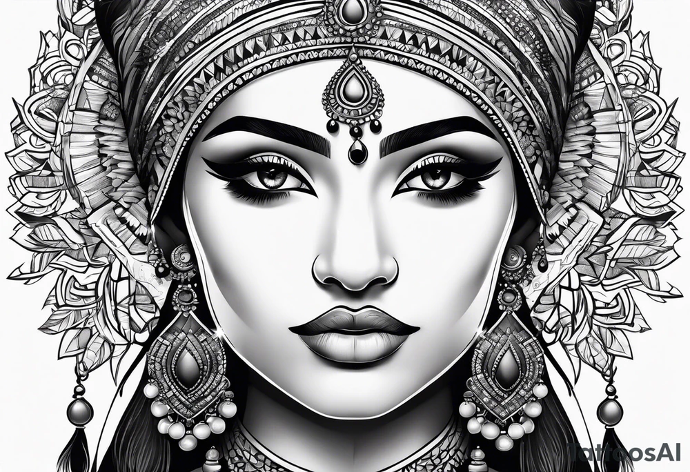 Indian woman tattoo idea