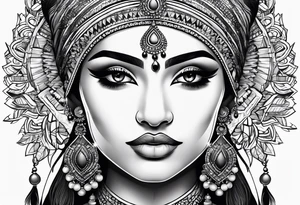 Indian woman tattoo idea