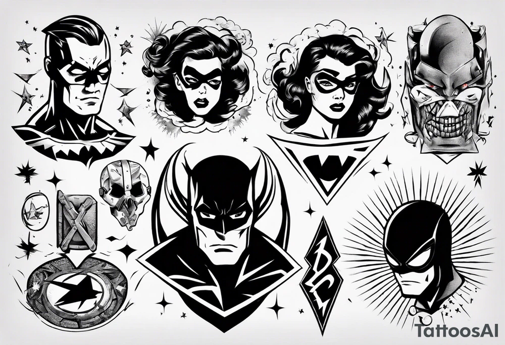 Young superhero tattoo idea