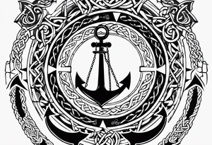 Celtic, forearm, half sleeve, anchor, compass tattoo idea