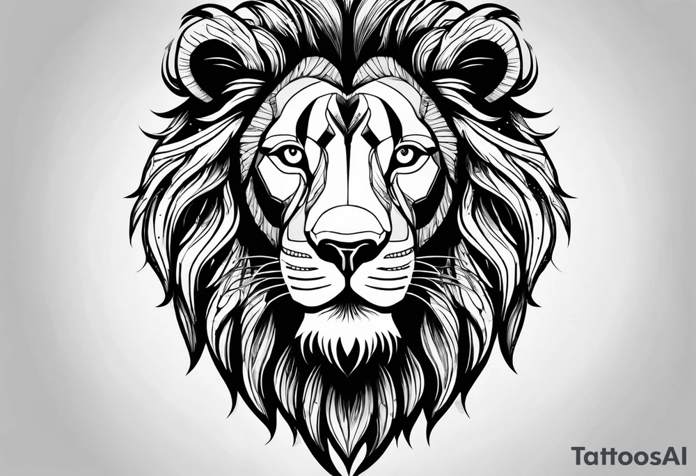 powerful majestic lion, close-up tattoo idea