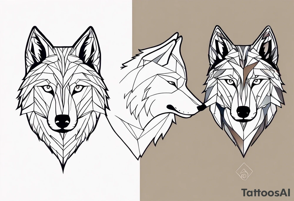 wolf mountain tattoo idea