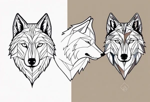 wolf mountain tattoo idea