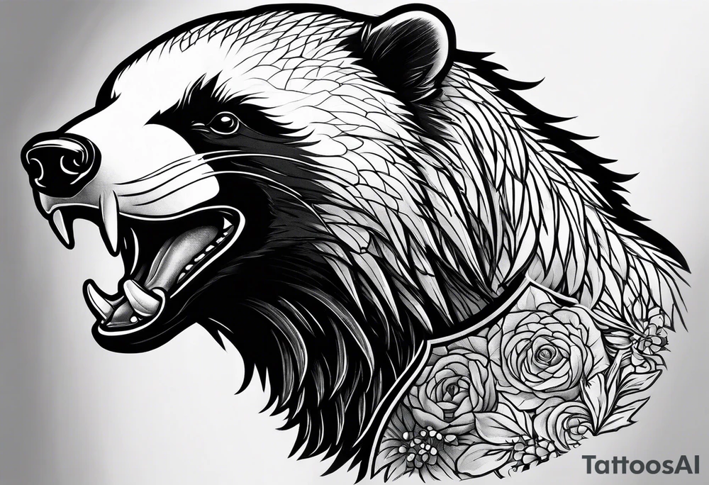 honey badger standing up tattoo idea