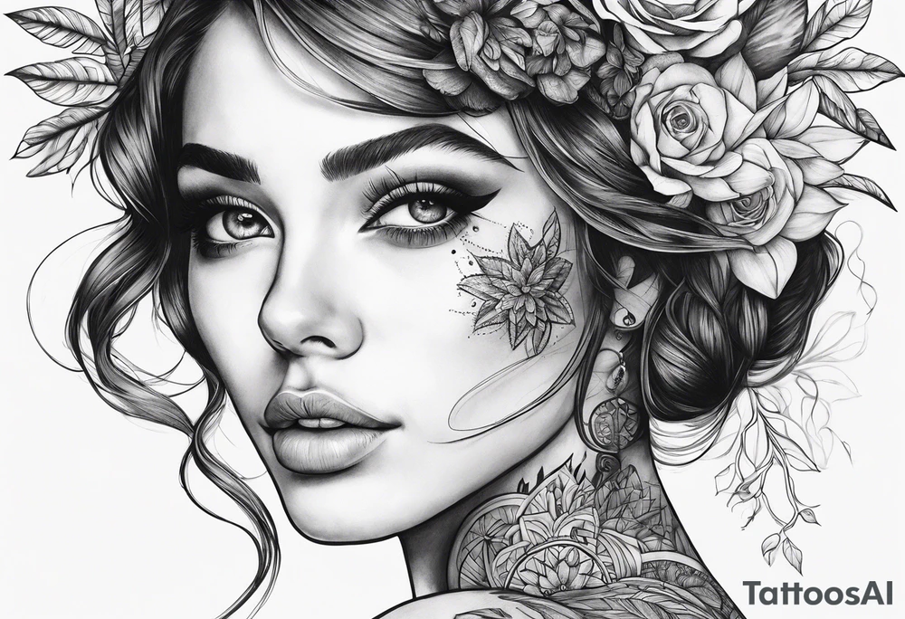 Fine line, earthy elements tattoo idea