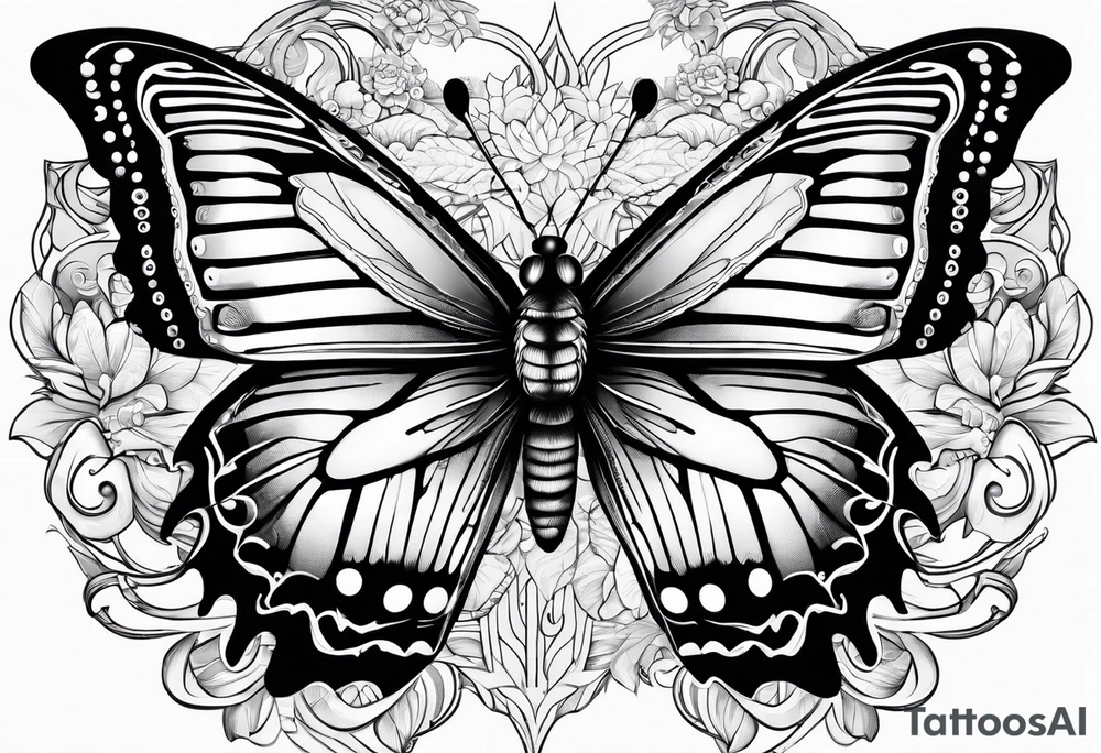 Butterfly with mainboard tattoo idea