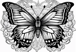 Butterfly with mainboard tattoo idea