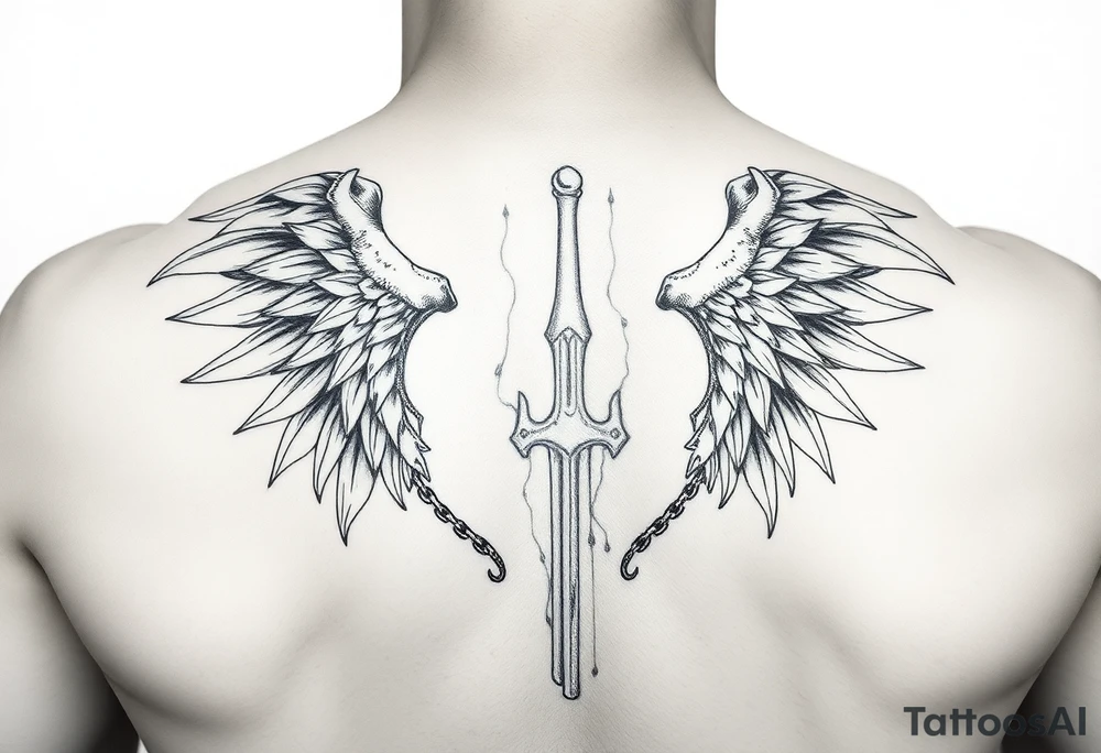 Мощный орел с крыльями из колючей проволоки tattoo idea