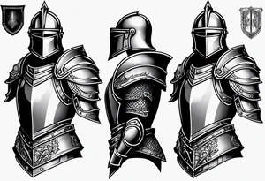 knight upper body heavy armor tattoo idea