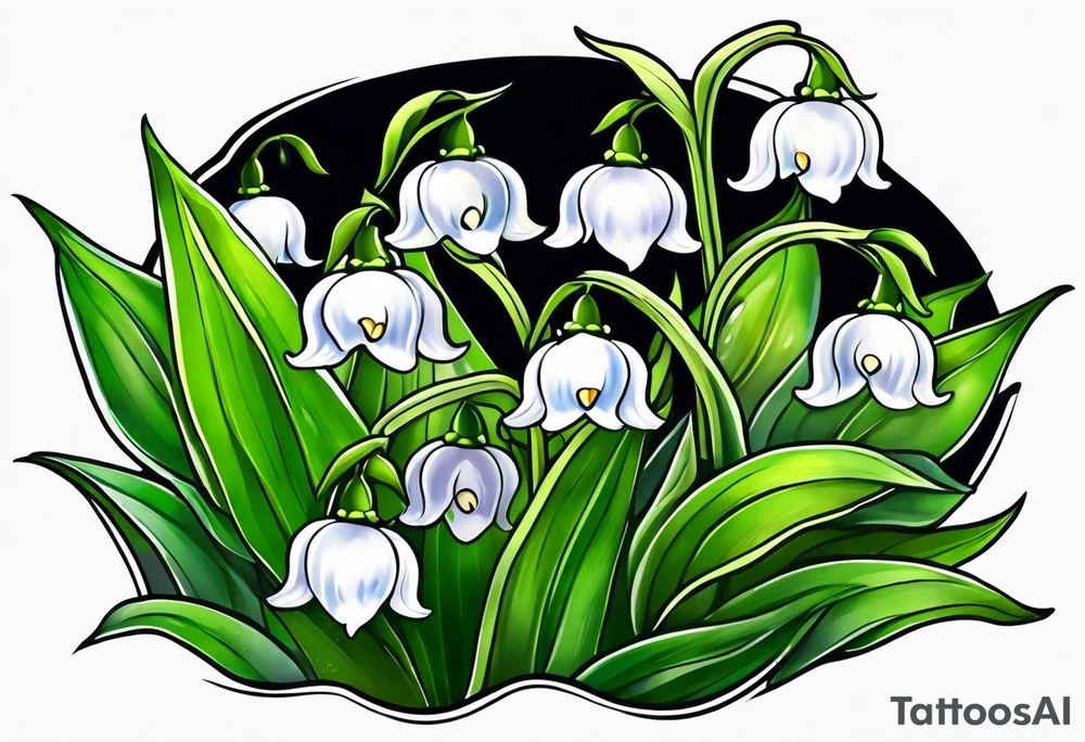 Lily of the valley as ghost tattoo idea