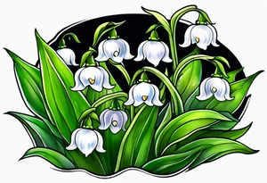 Lily of the valley as ghost tattoo idea