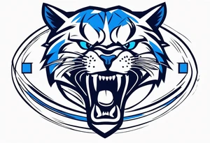 blue wildcat in football attire  morphing into jfootball game night tattoo idea