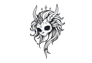 mystical  bringer of death giving life head tattoo idea