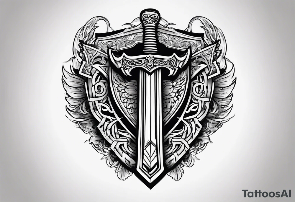 Valhalla 
Sword shield chain tattoo idea