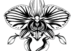 Orchid realistic with a mix with vagine tattoo idea