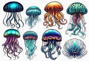 jelly fish with minimum number of tentacles tattoo idea