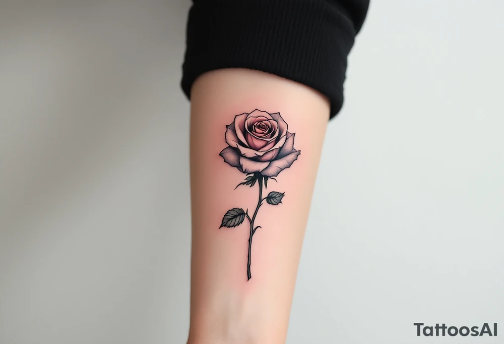 Rose with under the roseXII•XXX•MCMLXIX tattoo idea