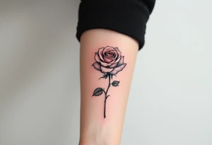 Rose with under the roseXII•XXX•MCMLXIX tattoo idea
