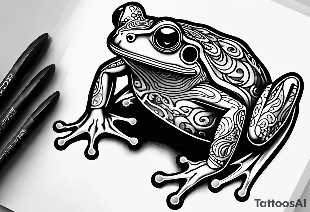 a psychedelic frog tattoo idea