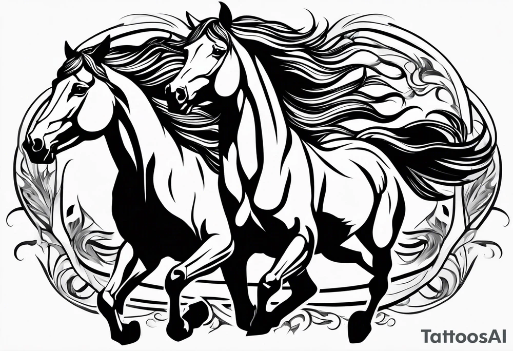 western, horses tattoo idea