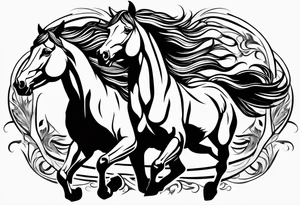 western, horses tattoo idea