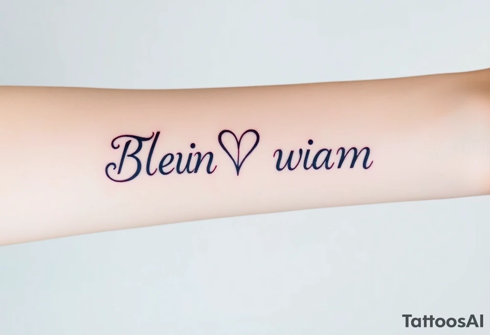 Bright colored ambigram words tattoo idea