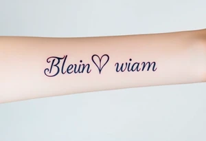 Bright colored ambigram words tattoo idea