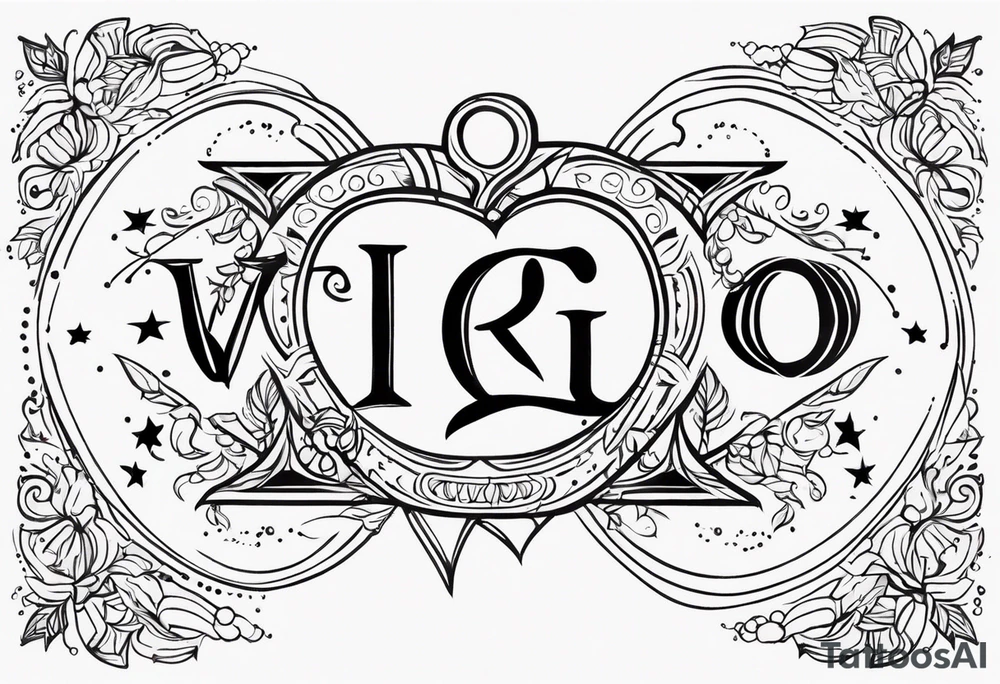 Virgo and Sagittarius zodiac signs tattoo idea