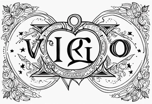 Virgo and Sagittarius zodiac signs tattoo idea