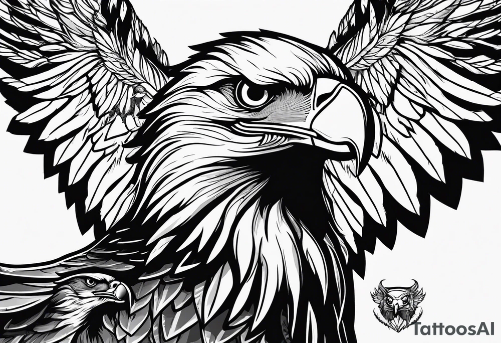 eagle fighting predators tattoo idea