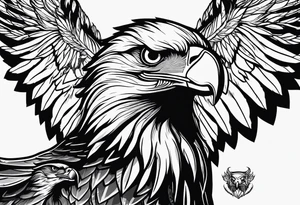 eagle fighting predators tattoo idea